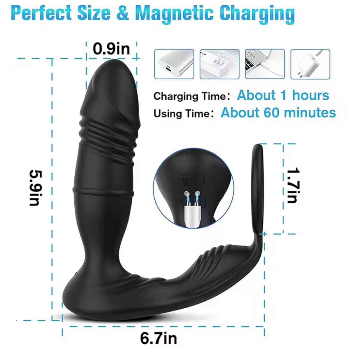 Male anal plug with Remote Control Prostate Massage