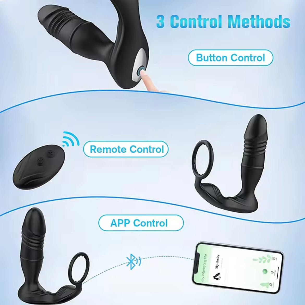 Male anal plug with Remote Control Prostate Massage