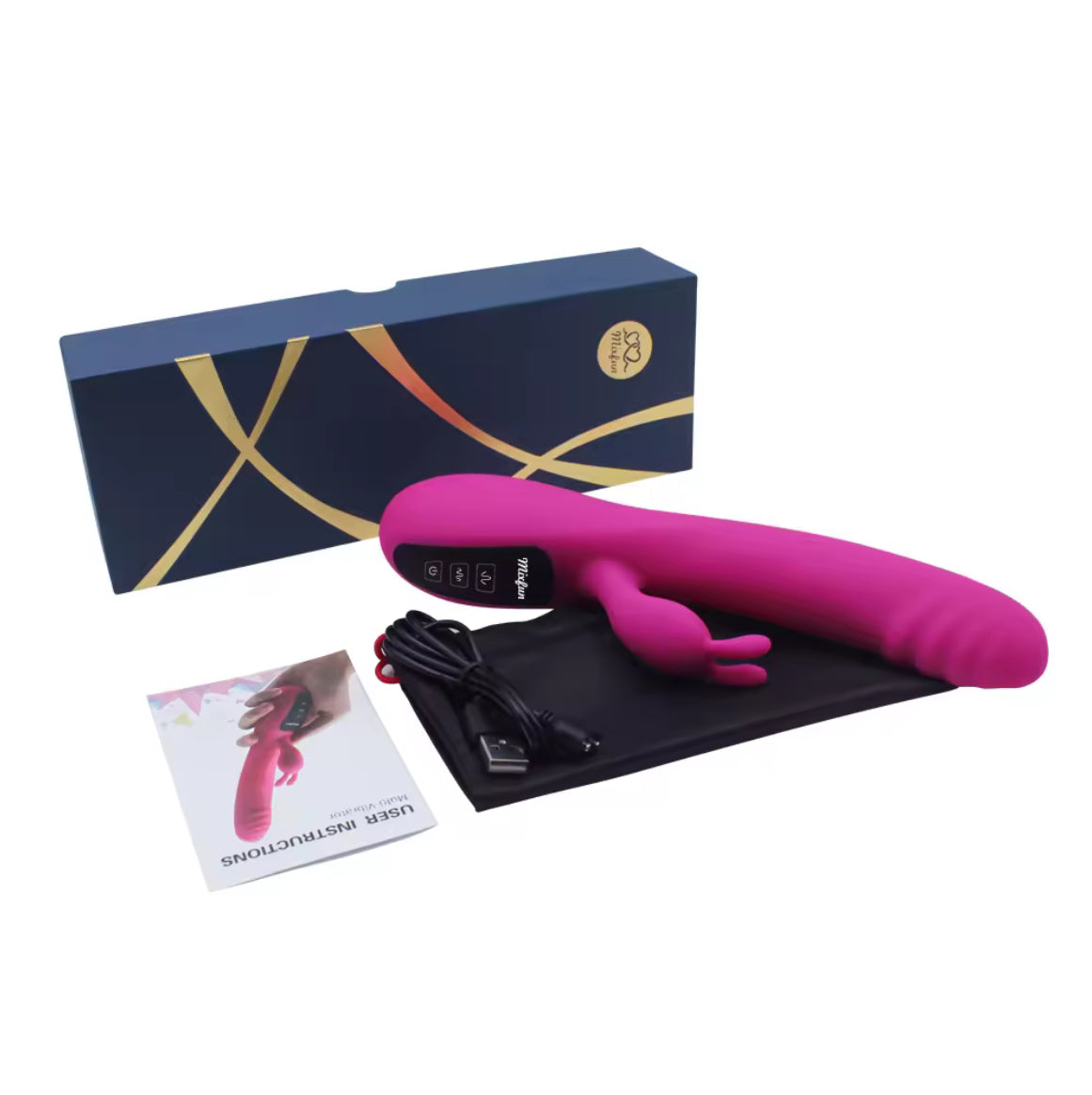 Rabbit silicone g-spot dildo vaginal vibrator sex toys for women