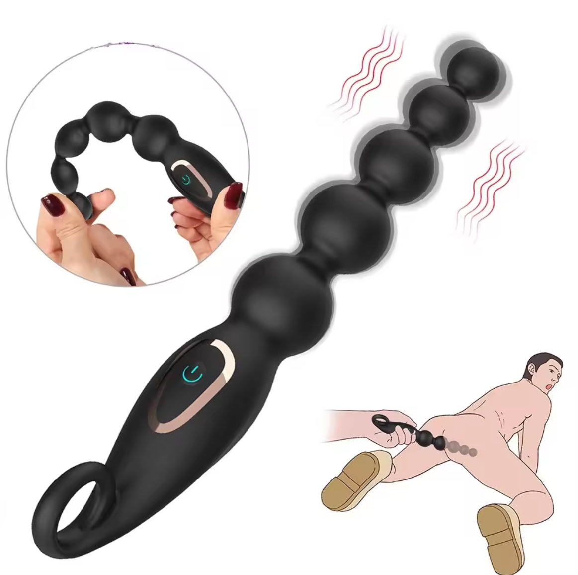 Anal Vibrator 7 Speed Anal Beads Prostate Massage Butt Plug Stimulator Dildo